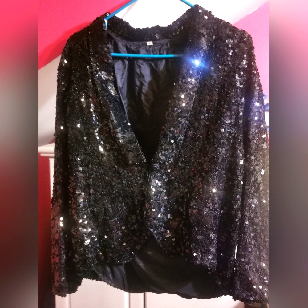 Vintage sequin lined beaded blazer